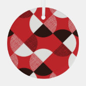 Red Textured Diagonal Dynamic Pattern Ornament Aus Glas (Rückseite)