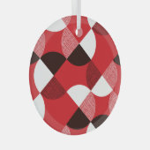 Red Textured Diagonal Dynamic Pattern Ornament Aus Glas (Vorderseite Rechts)