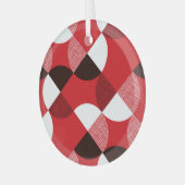 Red Textured Diagonal Dynamic Pattern Ornament Aus Glas (Vorderseite links)