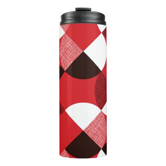 Red Textured Diagonal Dynamic Pattern Thermosbecher (Vorderseite)