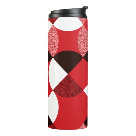 Red Textured Diagonal Dynamic Pattern Thermosbecher (Nach links gedreht)