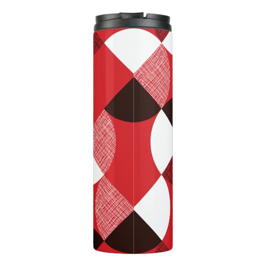 Red Textured Diagonal Dynamic Pattern Thermosbecher (Rückseite)