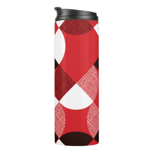Red Textured Diagonal Dynamic Pattern Thermosbecher (Nach rechts gedreht)