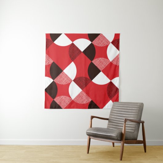 Red Textured Diagonal Dynamic Pattern Wandteppich (Beispiel (Horizontal))