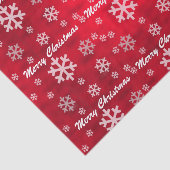 Red Textured Frohe Weihnachten mit Schneeflocken Seidenpapier (Ausschnitt)