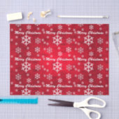 Red Textured Frohe Weihnachten mit Schneeflocken Seidenpapier (Handwerk)