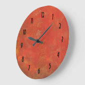 Red Textured Grunge Abstract Background Große Wanduhr (Winkel)