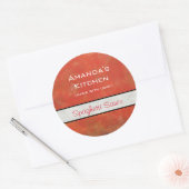 Red Textured Grunge Abstrakt Backsack Runder Aufkleber (Umschlag)