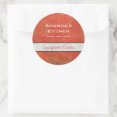 Red Textured Grunge Abstrakt Backsack Runder Aufkleber (Tasche)