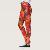 Red Textures Red Floral Abstraction Leggings (Links)