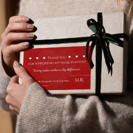 Red Thank You Sticker | Custom Business Label