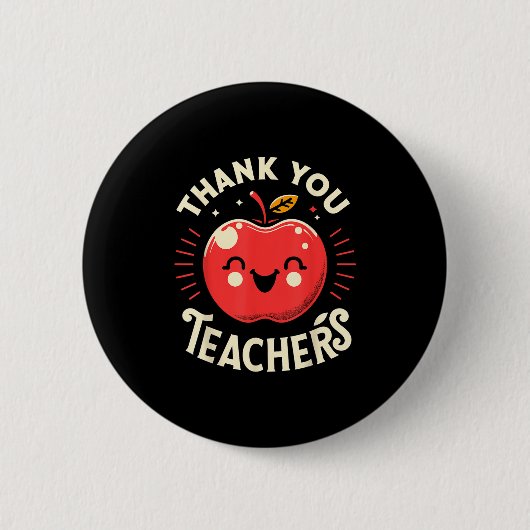 Red Thank You Teachers Motivational Appreciation F Button (Vorderseite)