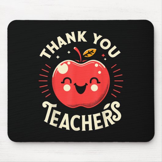 Red Thank You Teachers Motivational Appreciation F Mousepad (Vorne)