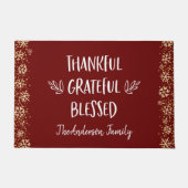 Red Thankful Grateful gesegnete Schneeflocken Urla Fußmatte (Vorderseite)