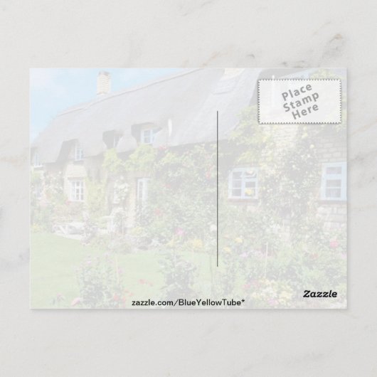 Red Thatched Hütte bei Gloucester, Cotswolds fl Postkarte (Rückseite)