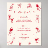 Red Thates Amore Brautparty Cin Cin Cin Bar Poster (Vorne)
