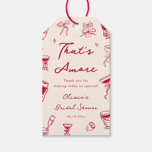 Red Thates Amore Brautparty Geschenkanhänger (Vorderseite)