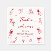 Red Thates Amore Brautparty Serviette (Vorderseite)