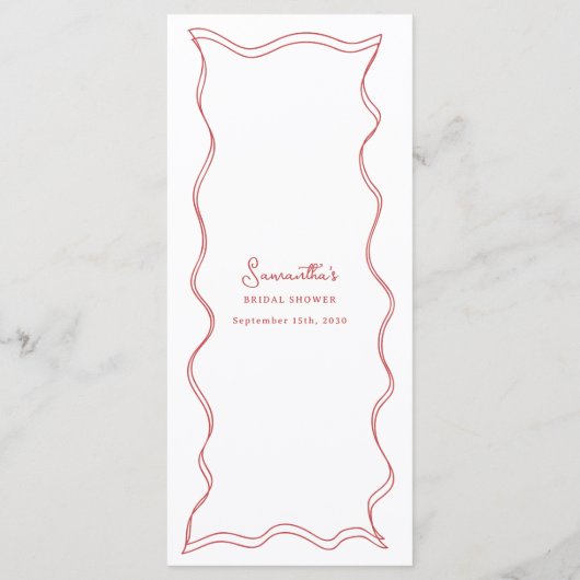 Red That's Amore Italian Pizza Wine Brautparty Menükarte (Rückseite)