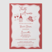Red That's Amore Italian Pizza Wine Brautparty Pergament Einladungen (Vorderseite)