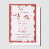 Red That's Amore Italian Pizza Wine Brautparty Pergament Einladungen (Versetzt)