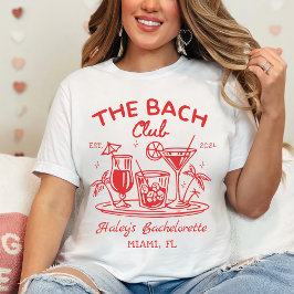 Red The Bach Club Cocktail Beach Bacheloretto T-Shirt