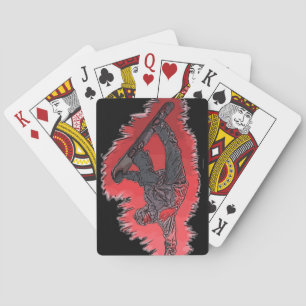Red Theme Snowboarder Spielkarten