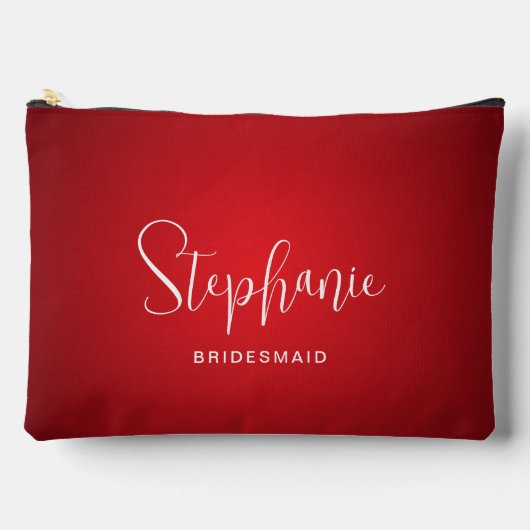 Red Theme Wedding Bridesmaid Custom Personalisiert Zubehörtasche (Vorderseite)