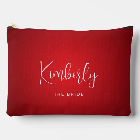 Red Theme Wedding the Bride Custom Personalisiert Zubehörtasche (Vorderseite)