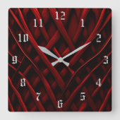 Red Thread Quadratische Wanduhr (Vorderseite)
