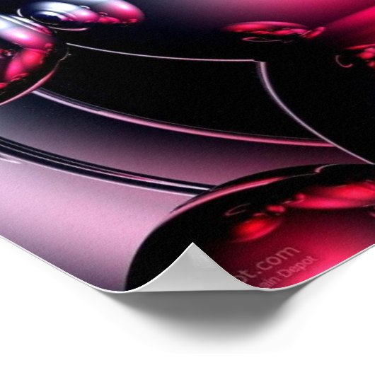 Red Three D Computer Work Poster (Ecke)