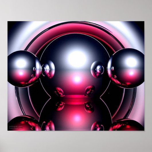 Red Three D Computer Work Poster (Vorne)