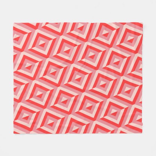 Red Three Tone Diamond Pattern Fleecedecke (Vorderseite (Horizontal))