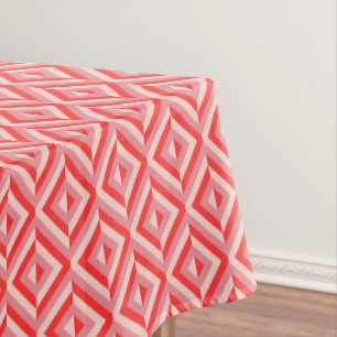 Red Three Tone Diamond Pattern Tischdecke