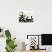 Red Throated Diver by Audubon Poster (Heimbüro)