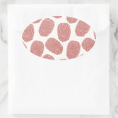 Red Thumbprint Muster Ovaler Aufkleber (Tasche)