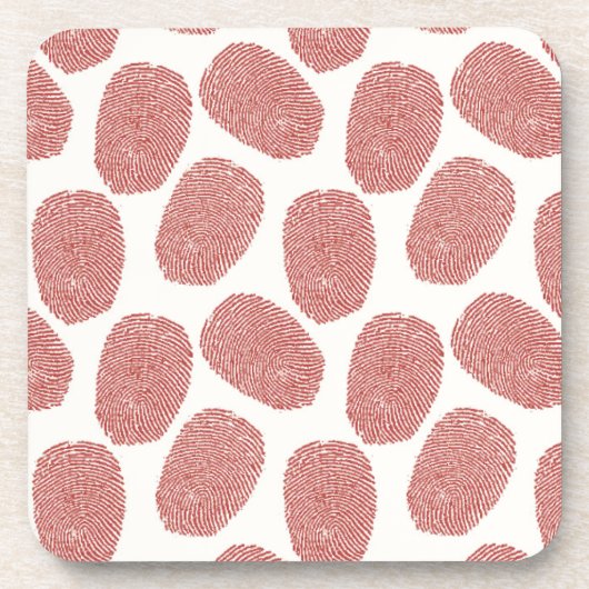 Red Thumbprint Muster Untersetzer (Vorderseite)