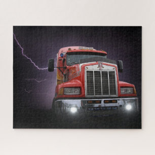 Red Thunder KW Big Rig 18 Wheeler Puzzle