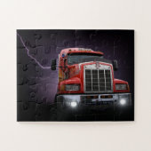 Red Thunder KW Big Rig 18 Wheeler Puzzle (Horizontal)