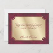 Red Tiara Crown Elegante Quinceanera Dankeskarte (Rückseite)