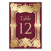 Red Tiara Crown Elegante Quinceanera Tischnummer (Rückseite)