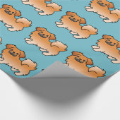 Red Tibetan Spaniel Cartoon Dog Geschenkpapier (Ecke)