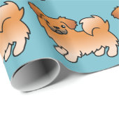 Red Tibetan Spaniel Cartoon Dog Geschenkpapier (Rolleneckpunkt)