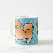 Red Tibetan Spaniel Cartoon Dog Kaffeetasse (Vorderseite Links)