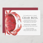 Red Tide | Crab Boil Birthday Einladung (Vorne/Hinten)