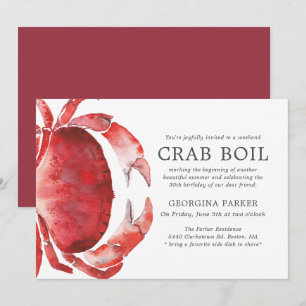 Red Tide   Crab Boil Birthday Einladung