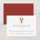 Red Tide | Hummer Themed | Hochzeit RSVP Red Karte (Vorne/Hinten)