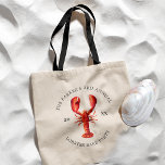 Red Tide Lobster Bake/Boil Tragetasche<br><div class="desc">Personalized Lobster themed tote bags for your next Lobster Bake Party or seafood event. It feys a watercolor styled illustration of a lobster. Surrounding this are spots for your unique event information.</div>