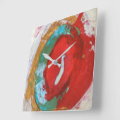 Red Tide Wall Clock Quadratische Wanduhr (Winkel)