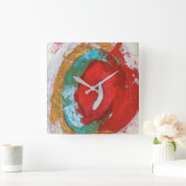 Red Tide Wall Clock Quadratische Wanduhr (Zuhause)